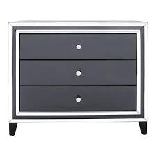 Achica Manhattan Mirror 3 Drawer Cabinet Black Clear Modern Chest Of Drawers Stylish Cabinet Drawers