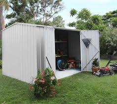 Absco Metallgeratehaus Gartenhaus Silber Metallic 300x225 Cm Dieses Neue Metallgeratehaus Vom Australischen Hersteller Ab Gartenhaus Garten Garten Pavillon