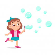 Happy Cute Kid Girl Blow Bubble Soap In 2020 Art Drawings For Kids Cute Kids Pet Logo Design