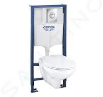 Grohe Solido - Juego para inodoro suspendido + WC y asiento softclose Bau  Ceramic, pulsador de descarga Sail, cromo 39499000