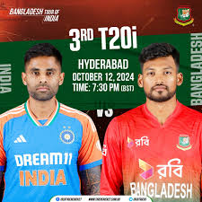 Bangladesh Cricket : Tigers | Bangladesh Tour of India 2024 India 🆚 Bangladesh | 3rd T20i 12 October, 2024 | Hyderabad | 07:30 PM (BST) PC: BCCI #BCB #Cricket #INDvBAN … | Instagram