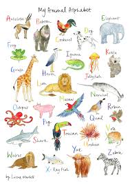 My Animal Alphabet A3 Giclee Art Print By Lizzie Martell Animal Alphabet Animals Alphabet Print