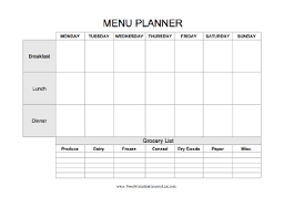 Printable Weekly Menu Planner With Grocery List Menu Planners Weekly Menu Planners Grocery Lists
