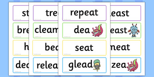 The word rhyme here is used in the strict sense, called a perfect rhyme, that the words are pronounced the same from the vowel of the main stressed syllable onwa Phase 5 Ea Flashcards Real And Nonsense Words