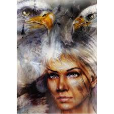 This puzzle features a diagram of equine anatomy and 19 beautifully illustrated horse species, including the friesian, the arabian and the percheron. Puzzle Woman Eagle And Horse Grafika 00785 1000 Pieces Jigsaw Puzzles Art Jigsaw Puzzle