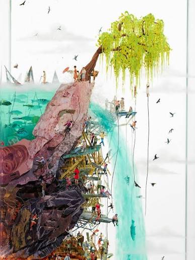 Work by Dustin Yellin