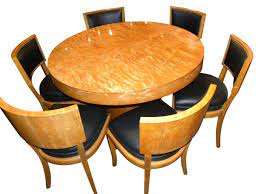 Shop the art deco dining tables collection on chairish, home of the best vintage and used furniture, decor and art. Art Deco Round Mid Century Dining Table And Chairs Dining Room Art Deco Collection