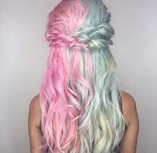 Half Pink Blue Pastel Cotton Candy Hair Hair Styles Candy Hair