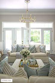 Summer Living Room Tour With Blue White Citrineliving Summer Living Room Farm House Living Room Coastal Living Rooms