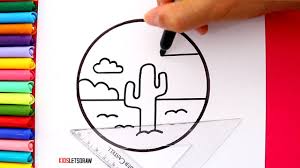 Dibujos para dibujar fáciles paso a paso. Como Dibujar Y Pintar Un Desierto Con Brillantina Dibujos De Paisajes Faciles Youtube