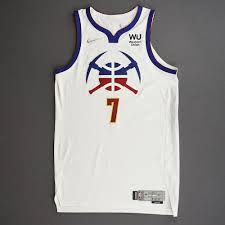 It boasts team graphics and a classic look that will showcase your nuggets fandom. Facundo Campazzo Denver Nuggets Game Worn Earned Edition Jersey 2020 21 Nba Season Nba Auctions