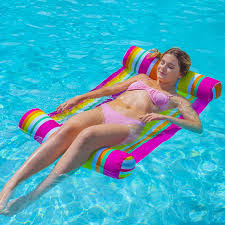 Inflatable chaise lounge pool float. Buy 2 Pack Inflatable Pool Float Hammock Multi Purpose Swimming Pool Hammock Water Hammock Lounges Pool Accessories Saddle Lounge Chair Hammock Drifter For Pool Beach Outdoor Online In Indonesia B08twnk2y2