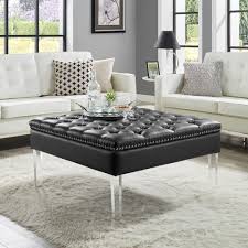 2010s italian modern acrylic coffee and cocktail tables. Inspired Home Kennedi Leather Pu Ottoman Coffee Table Black Best Buy Canada