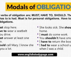 People who are under obligations may choose to freely act under obligations. Modals Of Obligation Archives English Study Page