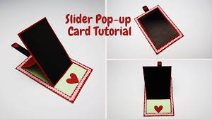 How to make quilled greeting card. Diy Slider Pop Up Card For Scrapbook How To Make Photo Slider Pop Up Card Youtube