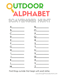 When children need extra practice using their reading skills, it helps to have worksheets available. Free Printable Outdoor Alphabet Scavenger Hunt For Kids And Family