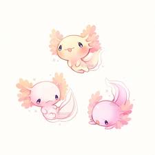 How to draw an axolotl for kids. Kawaii Cute Axolotl Art Novocom Top