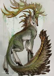 Literal Quote When I Saw This And Told A Friend About It Oh It S A Cool Deer Stag Antler Green Thi Mythical Creatures Art Mystical Animals Creature Drawings