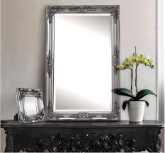 Oval mirror shabby chic decorative mirrors for wall, 17 x 12 inches, distressed white, rustic decor. Shabby Chic Wall Mirror 90x60 Cm Silver Casa Chic Boutique