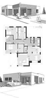 Bungalow Haus Modern Minimalistisch Mit Flachdach Architektur Im Bauhausstil Grundriss Barrierefrei 140 Qm Winkel Haus Bungalow Bauhausstil Winkelbungalow