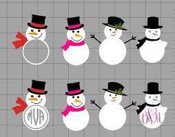 Download Free Snowman Monogram Set Silhouette Cut Files Silhouette School