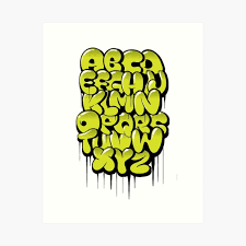 Letters are large and very easy to read. Hand Drawn Bubble Style Graffiti Alphabet Letters Color 2 Art Print By Kirart Redbubble