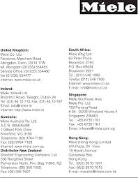 Factory authorized appliance parts distributor. Manual Miele G 603 Scvi Page 60 Of 60 English