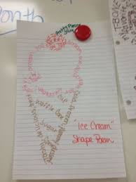 Ice Cream Shape Poem Each Student Got To Draw A Different Food From A Jar They Used That Specific Food Throughout T Shape Poems Concrete Poem Language Poetry