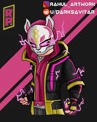 I Really Loved The Look Of The Maxed Out Drift Skin So I Decided To Draw It Hopw You Guys Like It Drifting Epic Games Fortnite Oni Demon