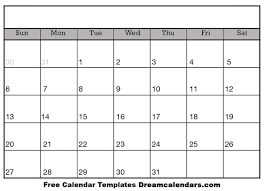 Free Blank Calendar Templates To Print In 2020 Printable Calendar Template Monthly Calendar Template Blank Calendar Template