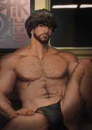 black male underwear, 1boy, male focus, nipples, chest hair 