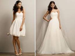With a convertible wedding dress, you get the best of both worlds: Convertible Wedding Dresses 2011 Style Update On 2 In 1 Gowns Onewed Like This Idea Convertible Wedding Dresses Size 12 Wedding Dress Wedding Dresses
