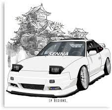 750x1000 nissan 180sx 240sx best shirt design pullover hoodie by carworld. 180sx Canvas Print By Lpdesigns1 In 2021 Nissan 180sx 180 Sx Car Drawings