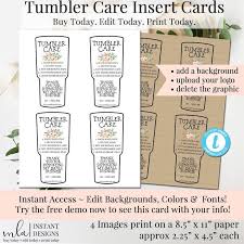 Tumbler care cards stars edition png jpg by glossy cup creations thehungryjpeg com from media1.thehungryjpeg.com just download one, open it in a program that can display pdf files, and print. Tumbler Care Card Package Insert How To Wash Editable Etsy In 2021 Tumbler Care Tumbler Care Card Care Card