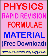 Physics Rapid Revision Formulae Material Free Pdf Download Neet Mbbs Preparation
