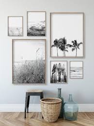 Black And White Nature Art Prints Set Of 6 Black And White Nature Prints Printable Art Coastal Etsy Wall Design Decor Gallery Wall