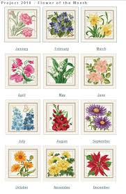 Flower Of The Month Charts Cross Stitch Patterns Cross
