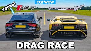 We had the chance to ask audi sport's managing director, oliver. Lamborghini Aventador Vs 700hp Audi Rs7 Drag Race Youtube