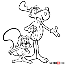 Coloring pages for kids rocky mountain coloring pages. Rocky And Bullwinkle Friends Colouring Image