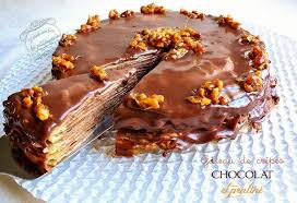 Gateau De Crepes Chocolat Et Praline Crepes Au Chocolat Gateau Crepe Recette Dessert