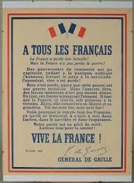 Affiche originale de l'appel du 18 juin 1940. 419 Affiche Appel Du 18 Juin Modele De Londres