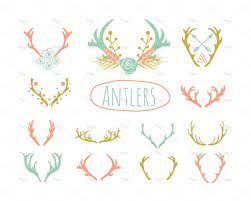 21 Antlers Clipart Eps And Png Instant Download Etsy In 2021 Clip Art Reindeer Horns Antlers