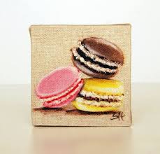 Canvas Painting Reproduced Quot French Macarons Quot Art For Kitchen Reproduction Pastrie Food Illustration S Food Illustrations Macarons Canvas Painting