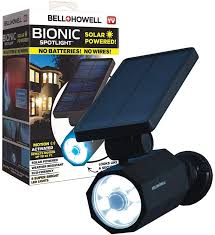 Mr beams® wireless motion sensor led path lights, set of 2. Bell Howell Bionic Spotlight 25 Ft Motion Sensor Solar Sun Panels Outdoor Lighting Black Walmart Com Walmart Com