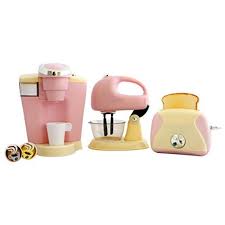 Find great deals on ebay for kitchen appliance sets. Playgo Pretend Play Gourmet Kitchen Appliance Set Single Serve Coffee Maker Mixer Toaster 3 Piece Pink Walmart Com Walmart Com