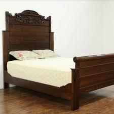 Victorian Antique 1900 Carved Oak Queen Size Bed In 2020 Queen Size Bedding Furniture Solid Oak