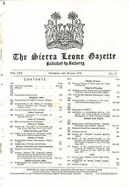 The Sierra Leone Gasette