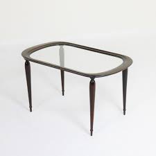 Made of tempered glass, this coffee table is strong and durable and looks simple and stylish. Mahogany Coffee Table By Cesare Lacca Italy 1950s 152905