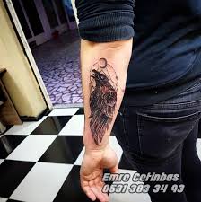 Crow Tattoo Karga Dovmesi Blackgray Tattoo Tattoo Art Istanbul Dovme Dovme Tattoo Karga