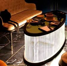 End table measures 25dia x 23h. Contemporary Coffee Table Ijus Alankaram Solid Wood Oval Commercial